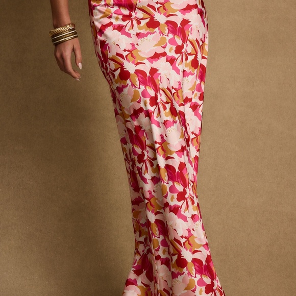 12th Tribe Joelle Pink Floral Maxi Skirt Size S - Picture 2 of 3